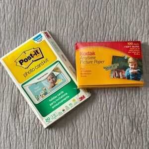 Kodak Printable Picture Paper Set with Post It Photo Card kit.